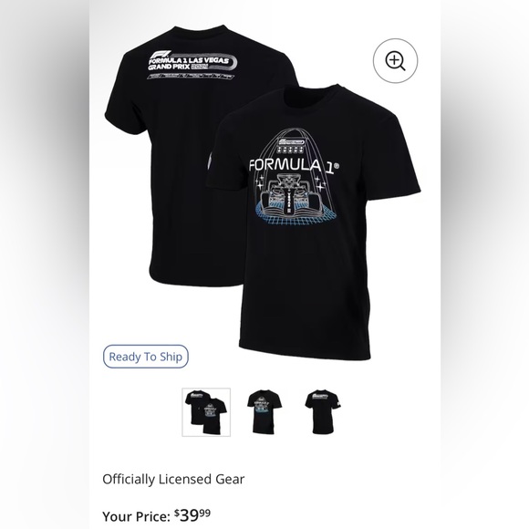 🏎️ NWOT! Formula 1 Unisex Las Vegas Grand Prix Tshirt - Picture 9 of 9